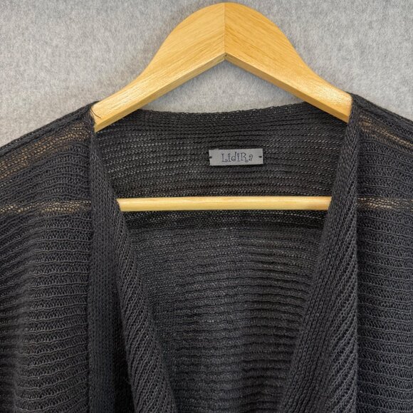 Lidira Womens Linen‎ Drape Front Sweater Topper Woven Short Sleeve One Size NWT - Picture 4 of 14